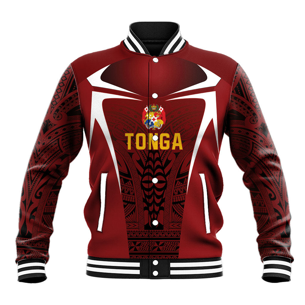 2026 Rugby Nations Series Custom Tonga Ikale Tahi Baseball Jacket LT9 Unisex Red - Polynesian Pride