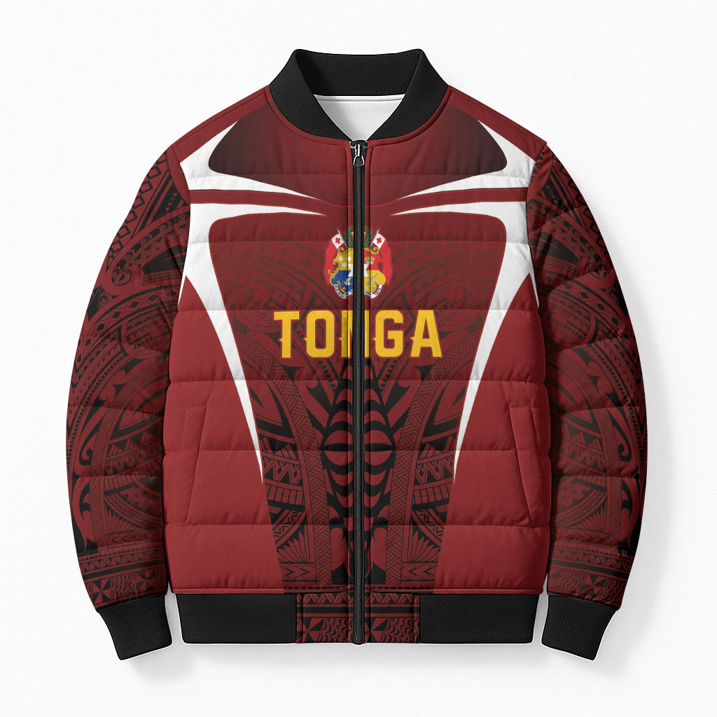 2026 Rugby Nations Series Custom Tonga Ikale Tahi Bomber Puffer Jacket LT9 Unisex Red - Polynesian Pride