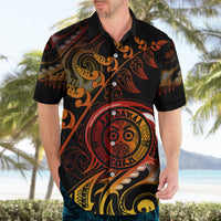 New Zealand Hawaiian Shirt Aotearoa Wisdom Face Maori Fern Tattoo Arty LT9 - Polynesian Pride