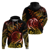 New Zealand Hoodie Aotearoa Wisdom Face Maori Fern Tattoo Arty LT9 - Polynesian Pride