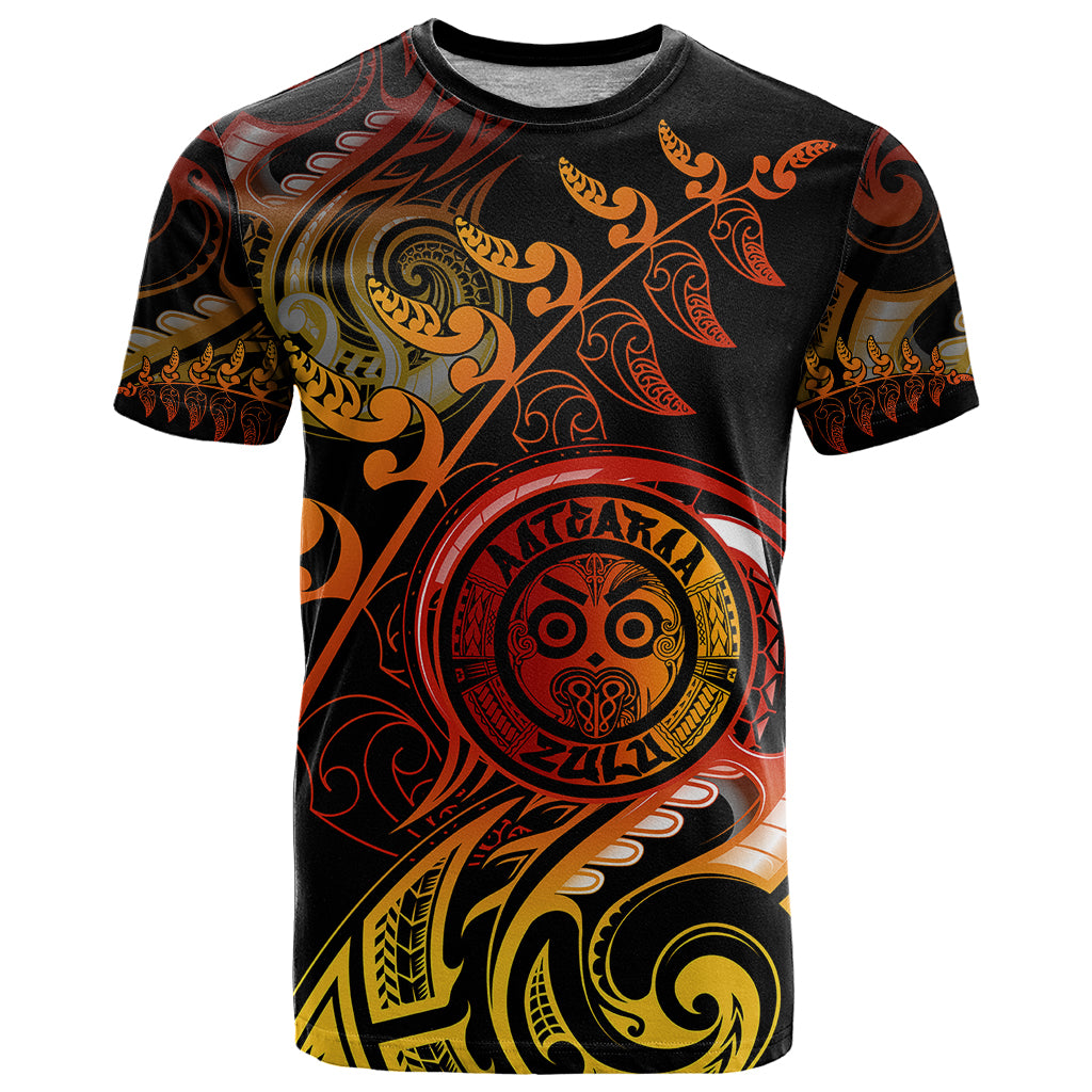 New Zealand T Shirt Aotearoa Wisdom Face Maori Fern Tattoo Arty LT9 Reggae - Polynesian Pride