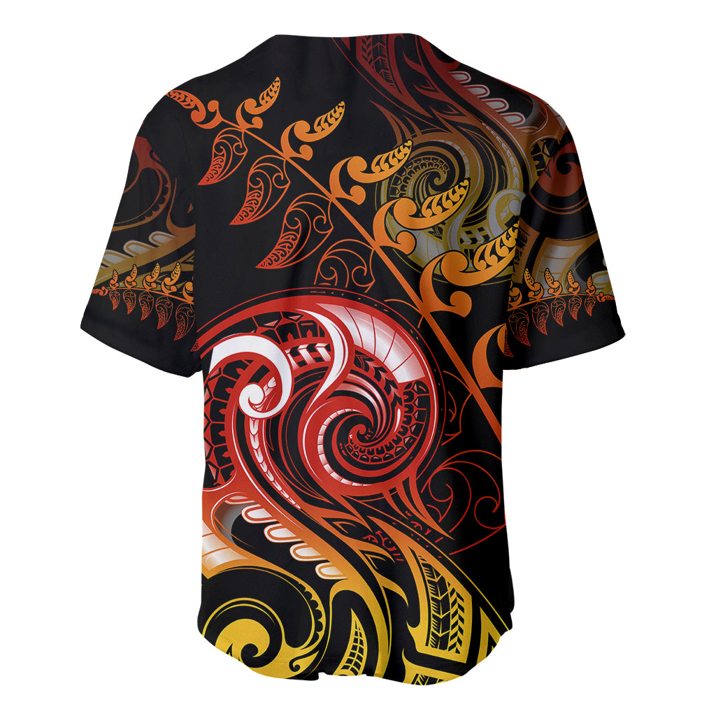 New Zealand Baseball Jersey Aotearoa Manaia Maori Fern Tattoo Arty LT9 - Polynesian Pride