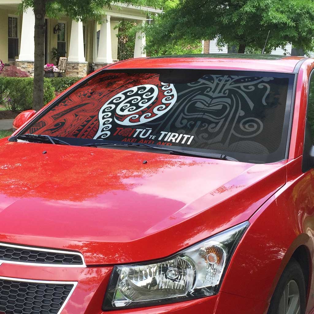 Honour The Treaty New Zealand Auto Sun Shade Toitu Te Tiriti Ake Ake Ake - Polynesian Pride
