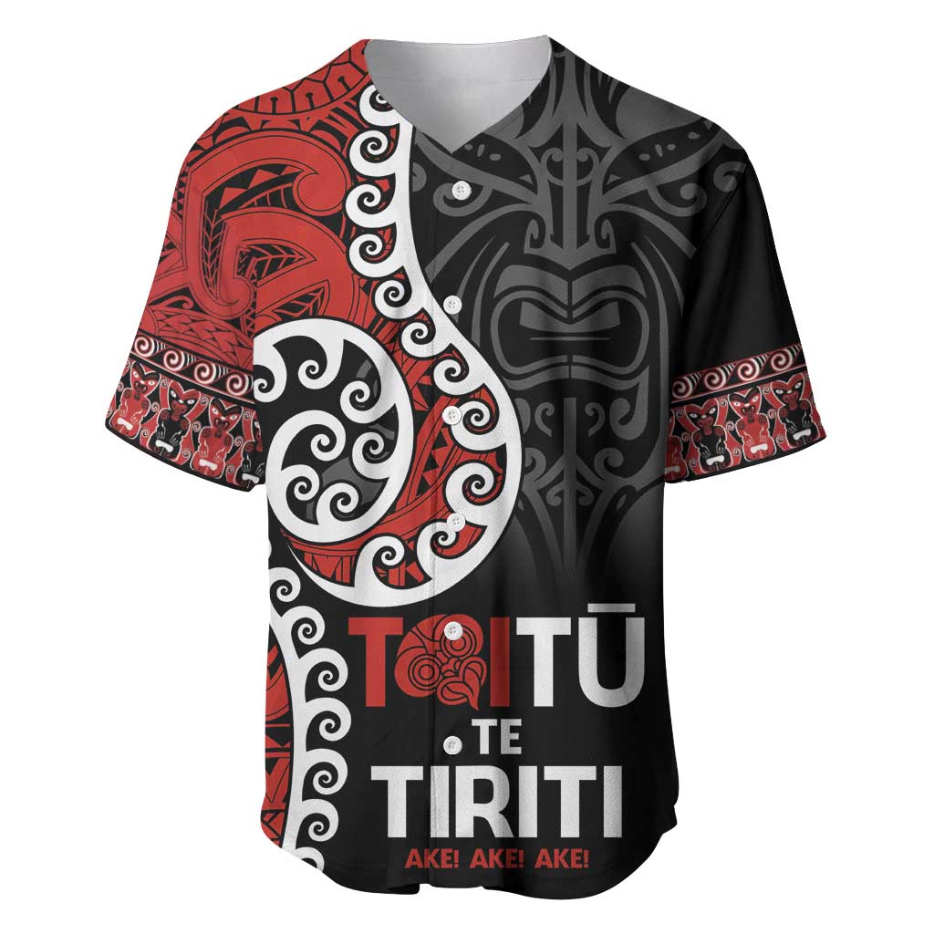 Honour The Treaty New Zealand Baseball Jersey Toitu Te Tiriti Ake!Ake!Ake! LT9 Black - Polynesian Pride