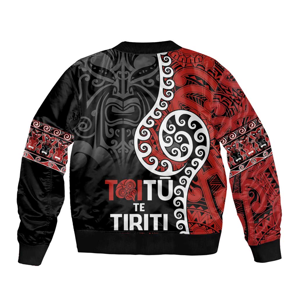 Honour The Treaty New Zealand Bomber Jacket Toitu Te Tiriti Ake!Ake!Ake!