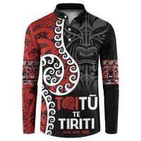 Honour The Treaty New Zealand Button Sweatshirt Toitu Te Tiriti Ake!Ake!Ake! LT9 Black - Polynesian Pride