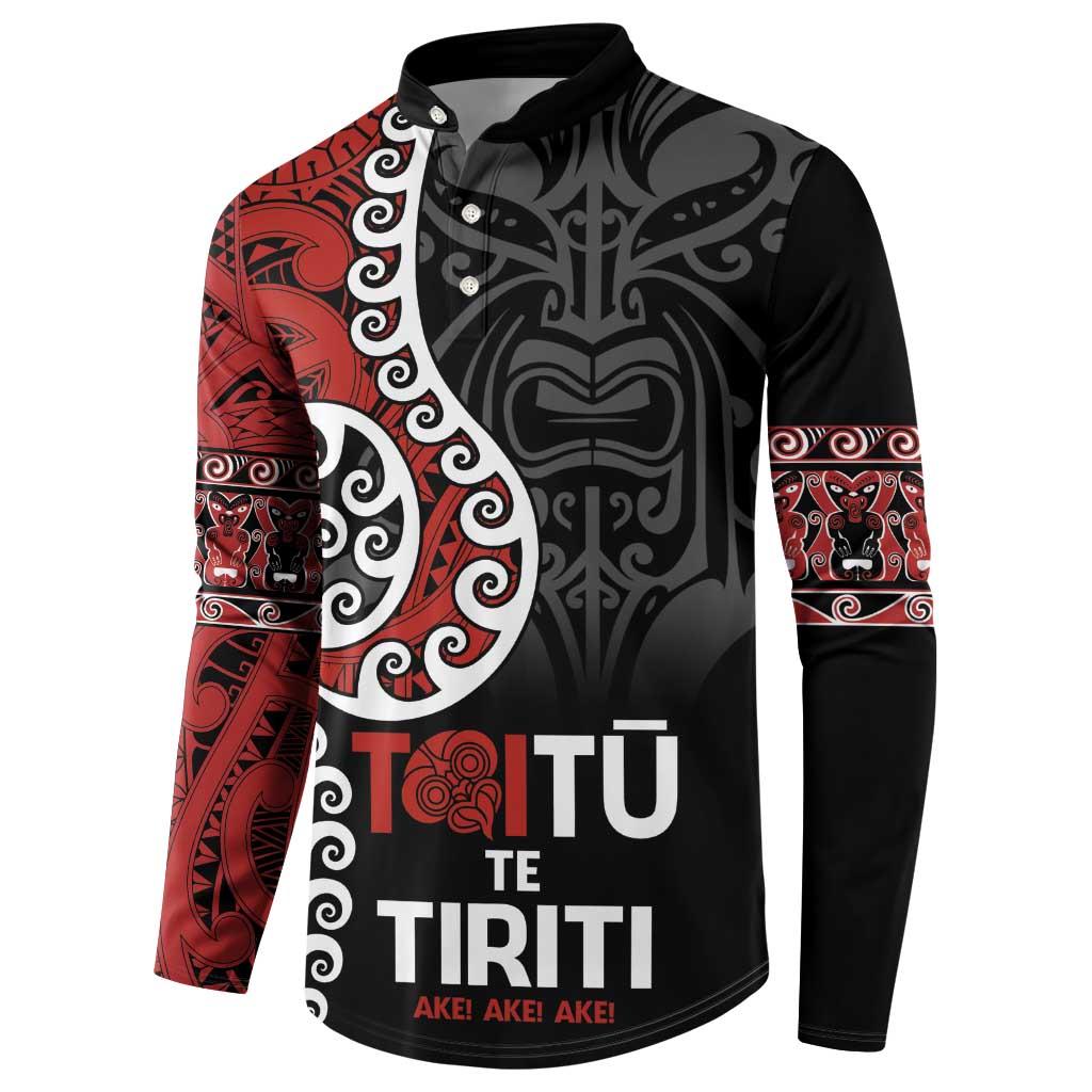 Honour The Treaty New Zealand Button Sweatshirt Toitu Te Tiriti Ake!Ake!Ake! LT9 - Polynesian Pride