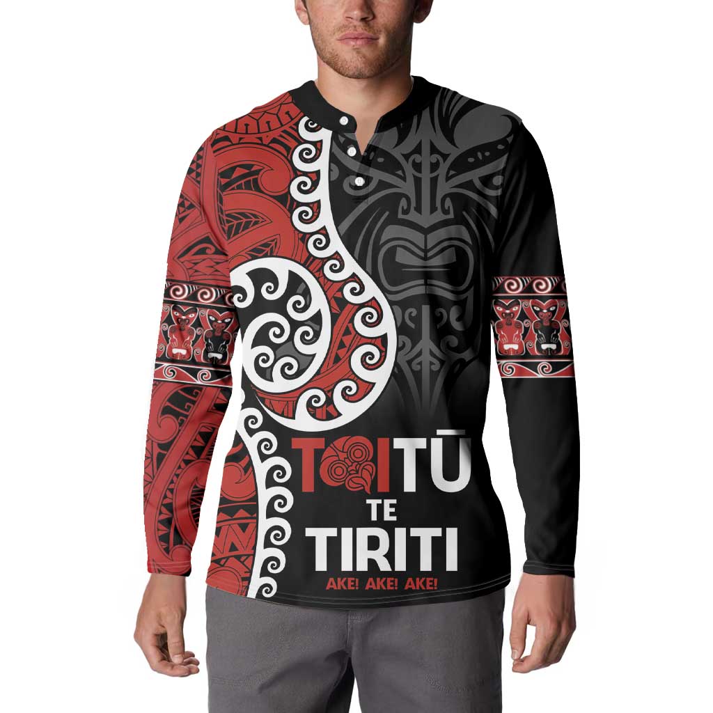 Honour The Treaty New Zealand Button Sweatshirt Toitu Te Tiriti Ake!Ake!Ake! LT9 - Polynesian Pride