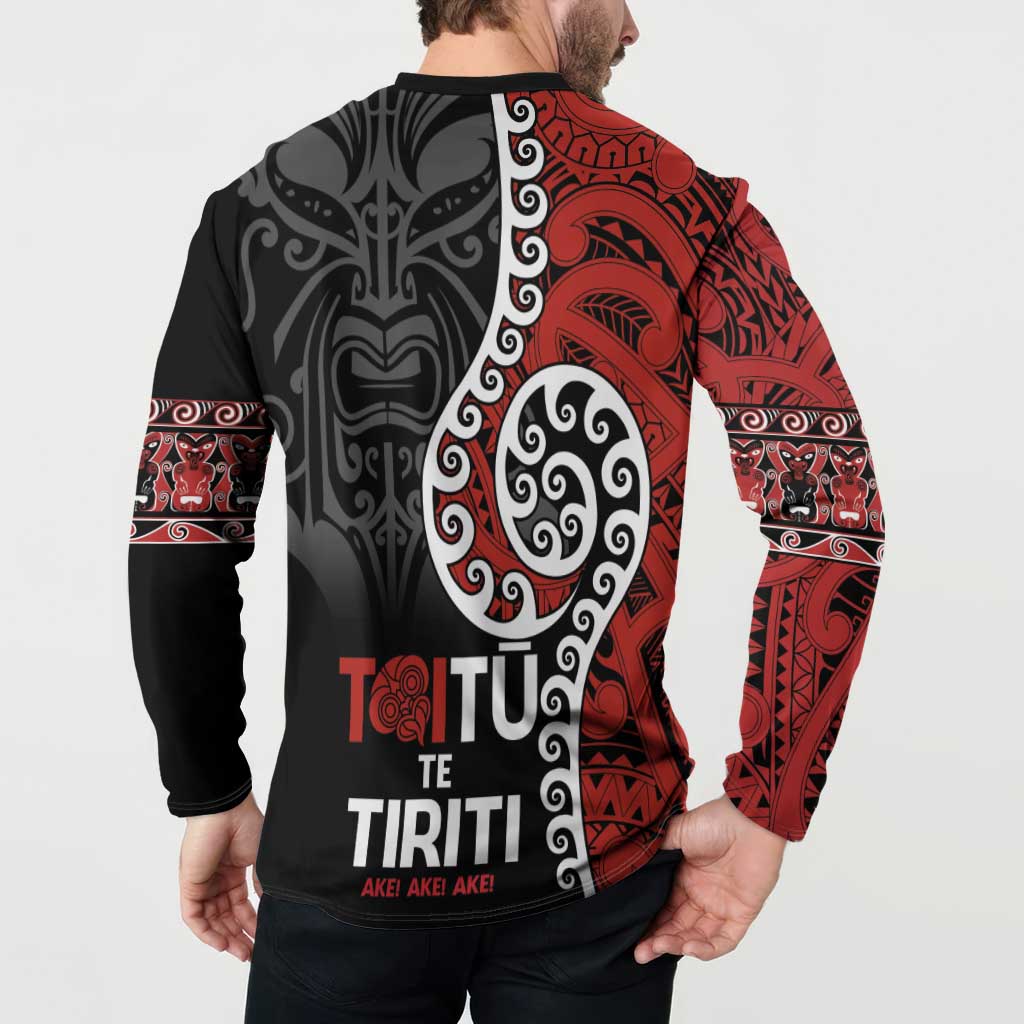 Honour The Treaty New Zealand Button Sweatshirt Toitu Te Tiriti Ake!Ake!Ake! LT9 - Polynesian Pride