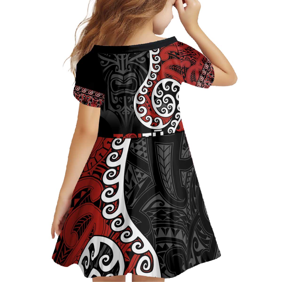 Honour The Treaty New Zealand Family Matching Off The Shoulder Long Sleeve Dress and Hawaiian Shirt Toitu Te Tiriti Ake!Ake!Ake! LT9 - Polynesian Pride