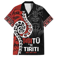 Honour The Treaty New Zealand Family Matching Off Shoulder Maxi Dress and Hawaiian Shirt Toitu Te Tiriti Ake!Ake!Ake! LT9 Dad's Shirt - Short Sleeve Black - Polynesian Pride