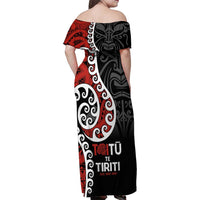 Honour The Treaty New Zealand Family Matching Off Shoulder Maxi Dress and Hawaiian Shirt Toitu Te Tiriti Ake!Ake!Ake! LT9 - Polynesian Pride