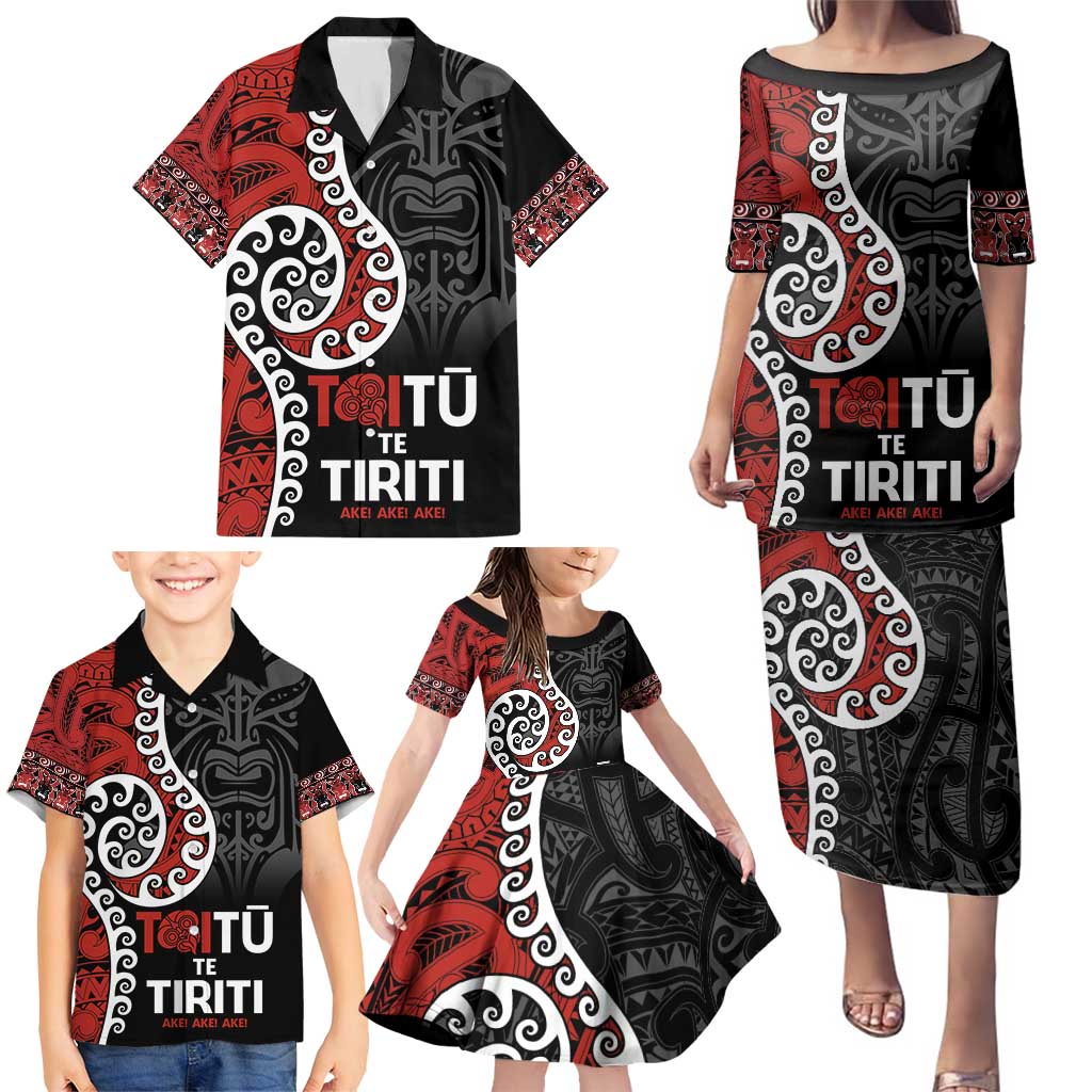 Honour The Treaty New Zealand Family Matching Puletasi and Hawaiian Shirt Toitu Te Tiriti Ake!Ake!Ake! LT9 - Polynesian Pride