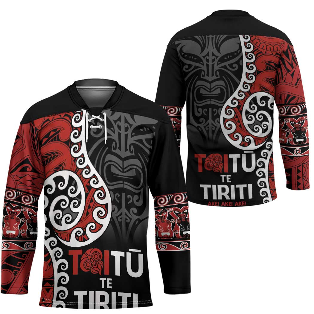 Honour The Treaty New Zealand Hockey Jersey Toitu Te Tiriti Ake Ake Ake - Polynesian Pride