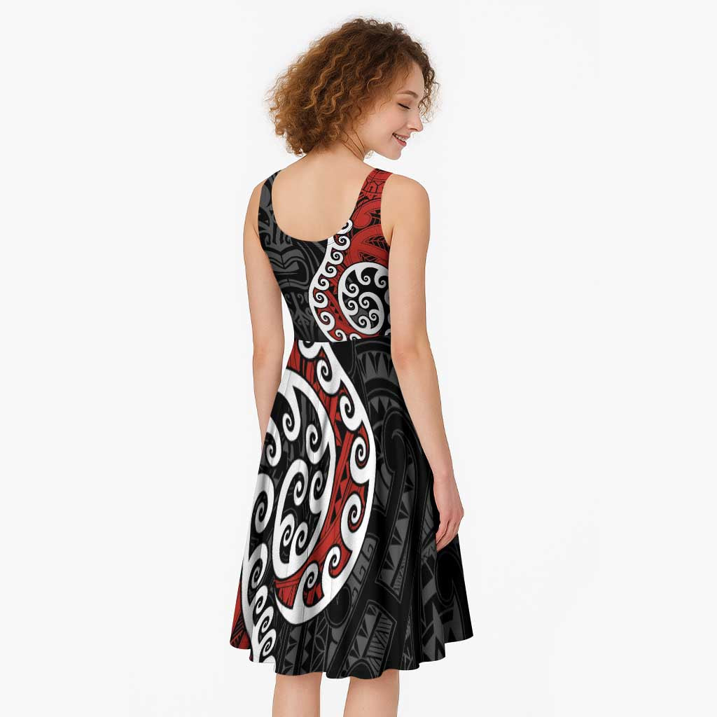 Honour The Treaty New Zealand Midi Dress Toitu Te Tiriti Ake Ake Ake - Polynesian Pride