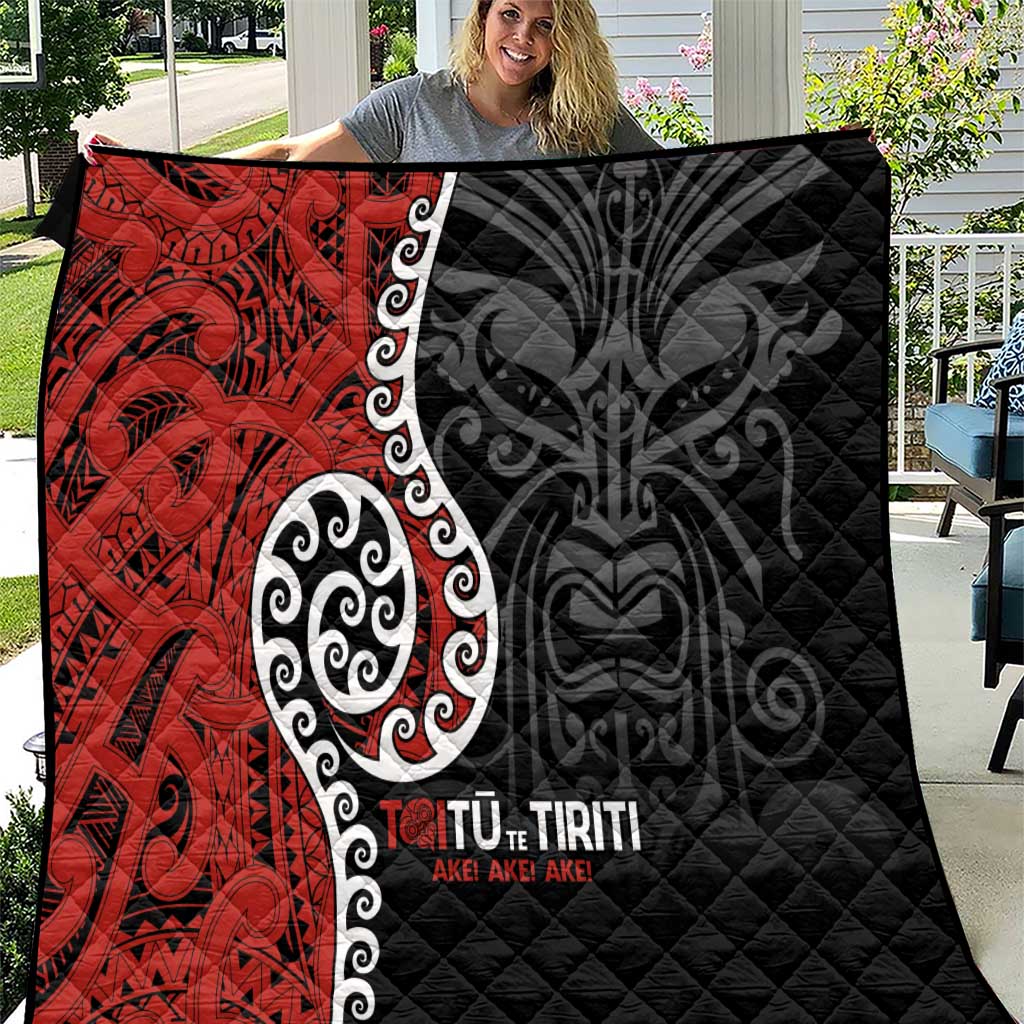 Honour The Treaty New Zealand Quilt Toitu Te Tiriti Ake!Ake!Ake! LT9 Black - Polynesian Pride
