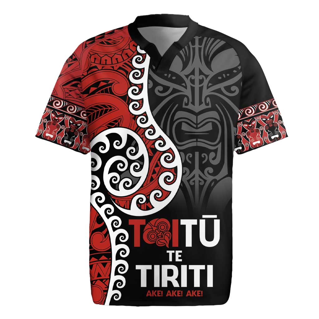 Honour The Treaty New Zealand Rugby Jersey Toitu Te Tiriti Ake!Ake!Ake! LT9 Black - Polynesian Pride