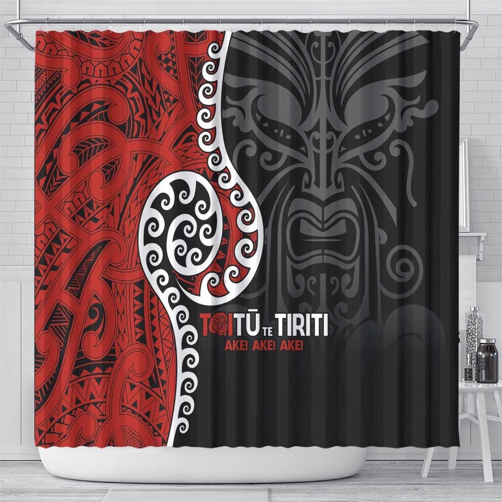 Honour The Treaty New Zealand Shower Curtain Toitu Te Tiriti Ake!Ake!Ake! LT9 - Polynesian Pride