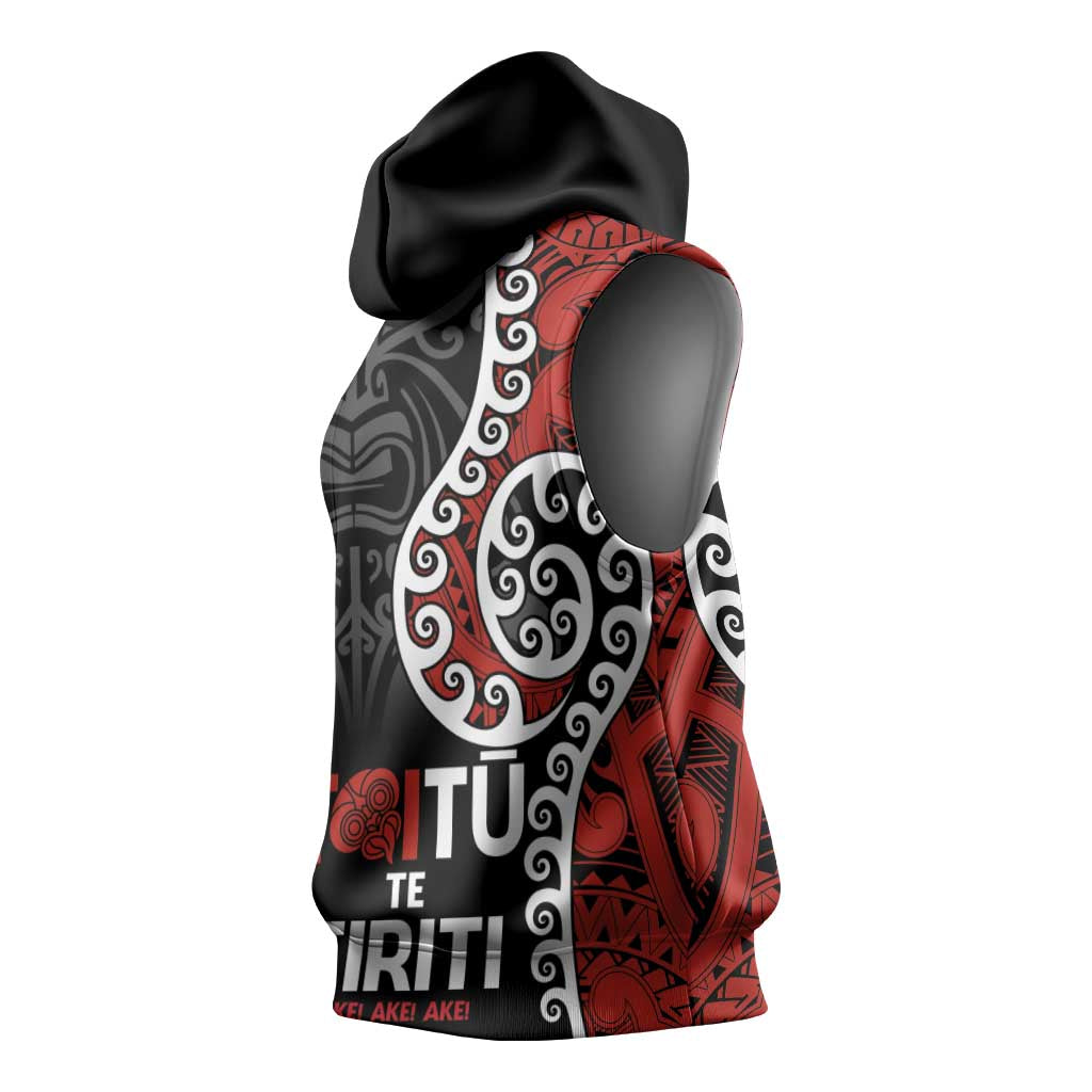 Honour The Treaty New Zealand Sleeveless Hoodie Toitu Te Tiriti Ake Ake Ake LT9 - Polynesian Pride