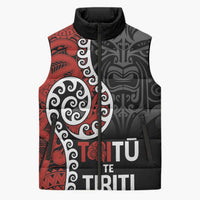 Honour The Treaty New Zealand Sleeveless Puffer Jacket Toitu Te Tiriti Ake Ake Ake LT9 Unisex Red - Polynesian Pride