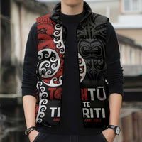 Honour The Treaty New Zealand Sleeveless Puffer Jacket Toitu Te Tiriti Ake Ake Ake LT9 - Polynesian Pride