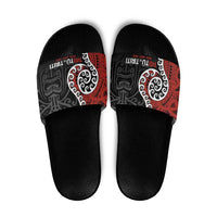 Honour The Treaty New Zealand Slide Sandals Toitu Te Tiriti Ake Ake Ake LT9 Red - Polynesian Pride