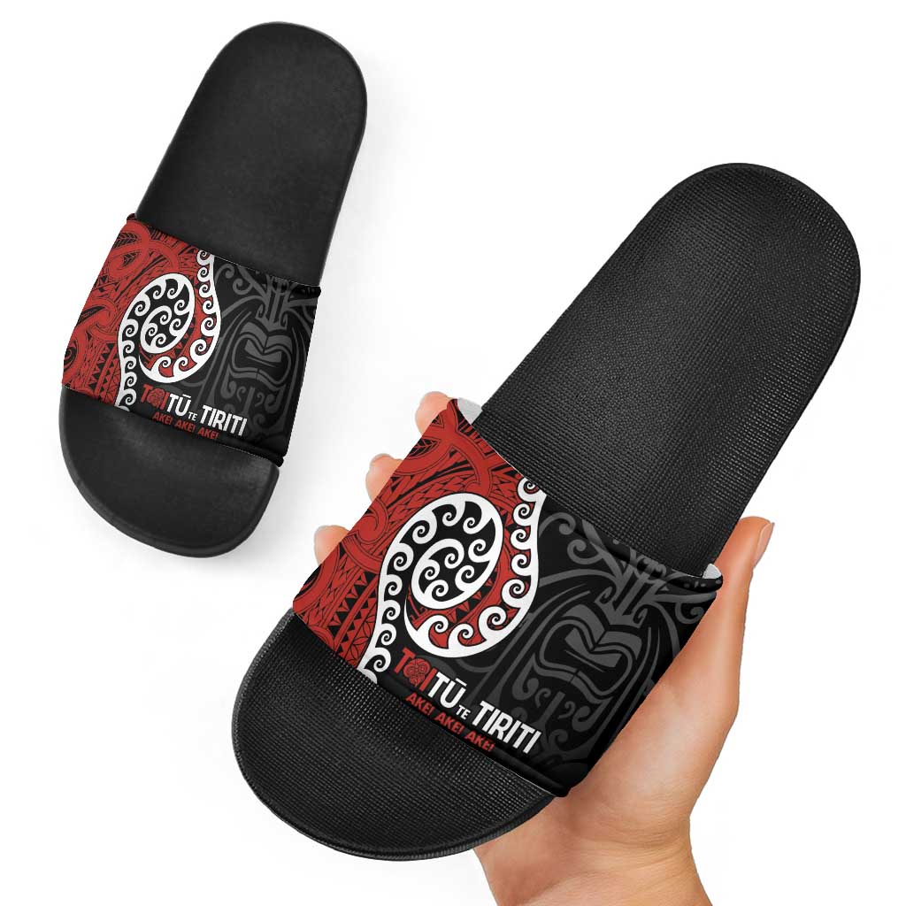 Honour The Treaty New Zealand Slide Sandals Toitu Te Tiriti Ake Ake Ake LT9 - Polynesian Pride