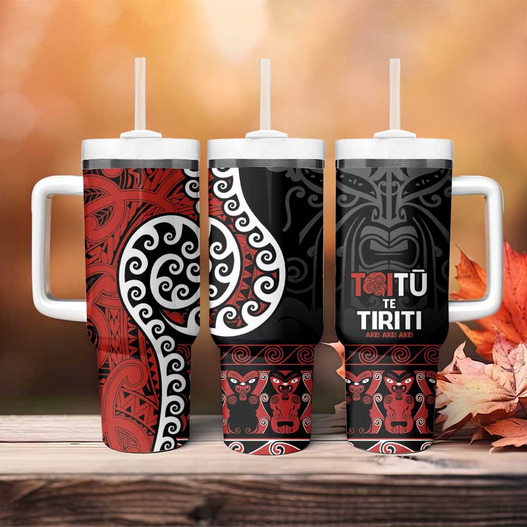 Honour The Treaty New Zealand Tumbler With Handle Toitu Te Tiriti Ake!Ake!Ake! LT9 - Polynesian Pride