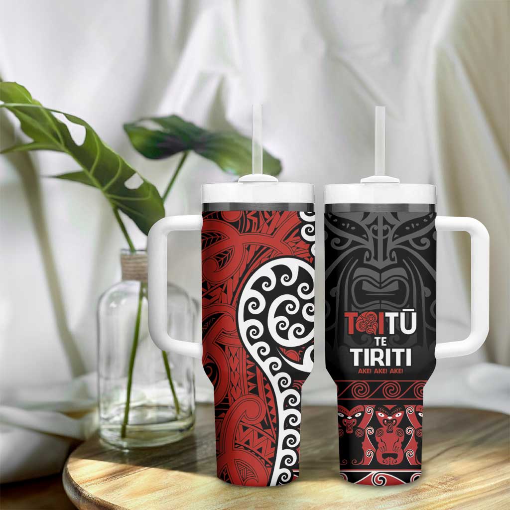 Honour The Treaty New Zealand Tumbler With Handle Toitu Te Tiriti Ake!Ake!Ake! LT9 - Polynesian Pride