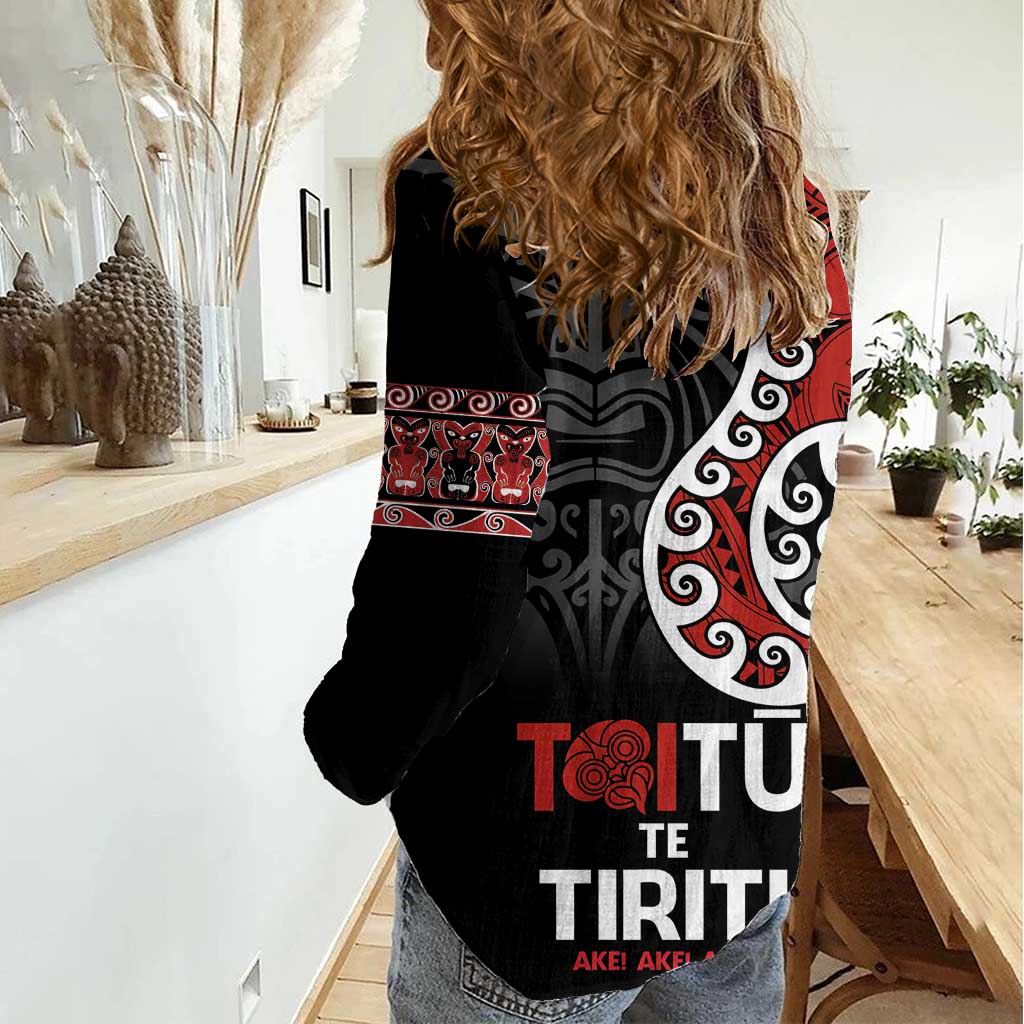 Honour The Treaty New Zealand Women Casual Shirt Toitu Te Tiriti Ake!Ake!Ake! LT9 - Polynesian Pride