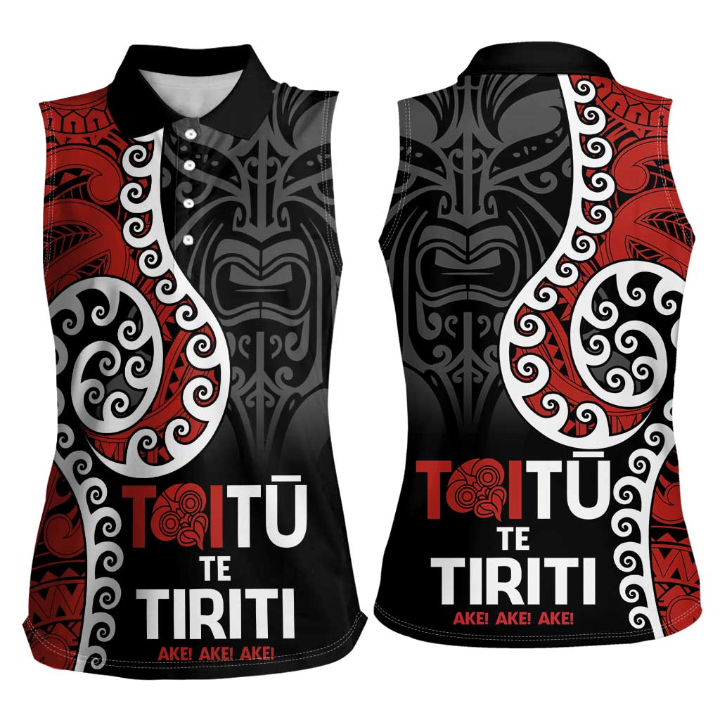 Honour The Treaty New Zealand Women Sleeveless Polo Shirt Toitu Te Tiriti Ake!Ake!Ake! LT9 - Polynesian Pride
