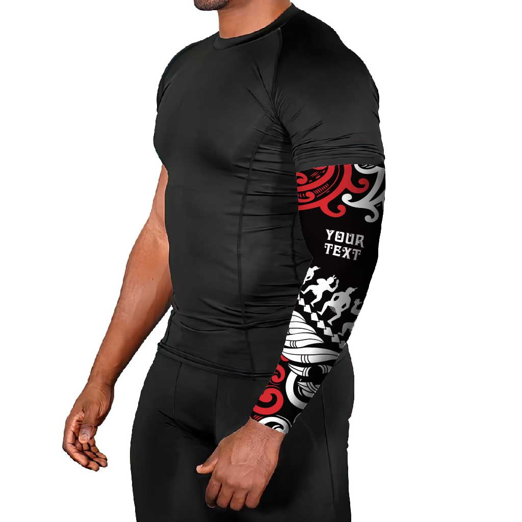 Honour The Treaty New Zealand Personalised Arm Sleeves Toitu Te Tiriti Half Fern Haka Dance - Polynesian Pride