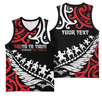 Honour The Treaty New Zealand Personalised Basketball Jersey Toitu Te Tiriti Half Fern Haka Dance LT9 - Polynesian Pride