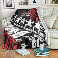 Honour The Treaty New Zealand Personalised Blanket Toitu Te Tiriti Half Fern with Haka dance