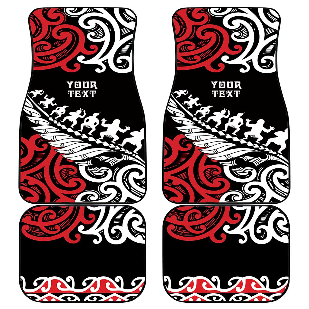 Honour The Treaty New Zealand Personalised Car Mats Toitu Te Tiriti Half Fern with Haka dance