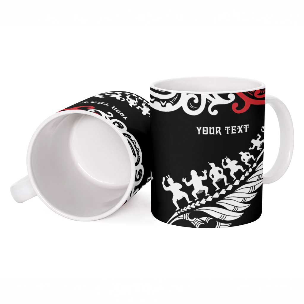 Honour The Treaty New Zealand Personalised Ceramic Mug Toitu Te Tiriti Half Fern Haka Dance - Polynesian Pride
