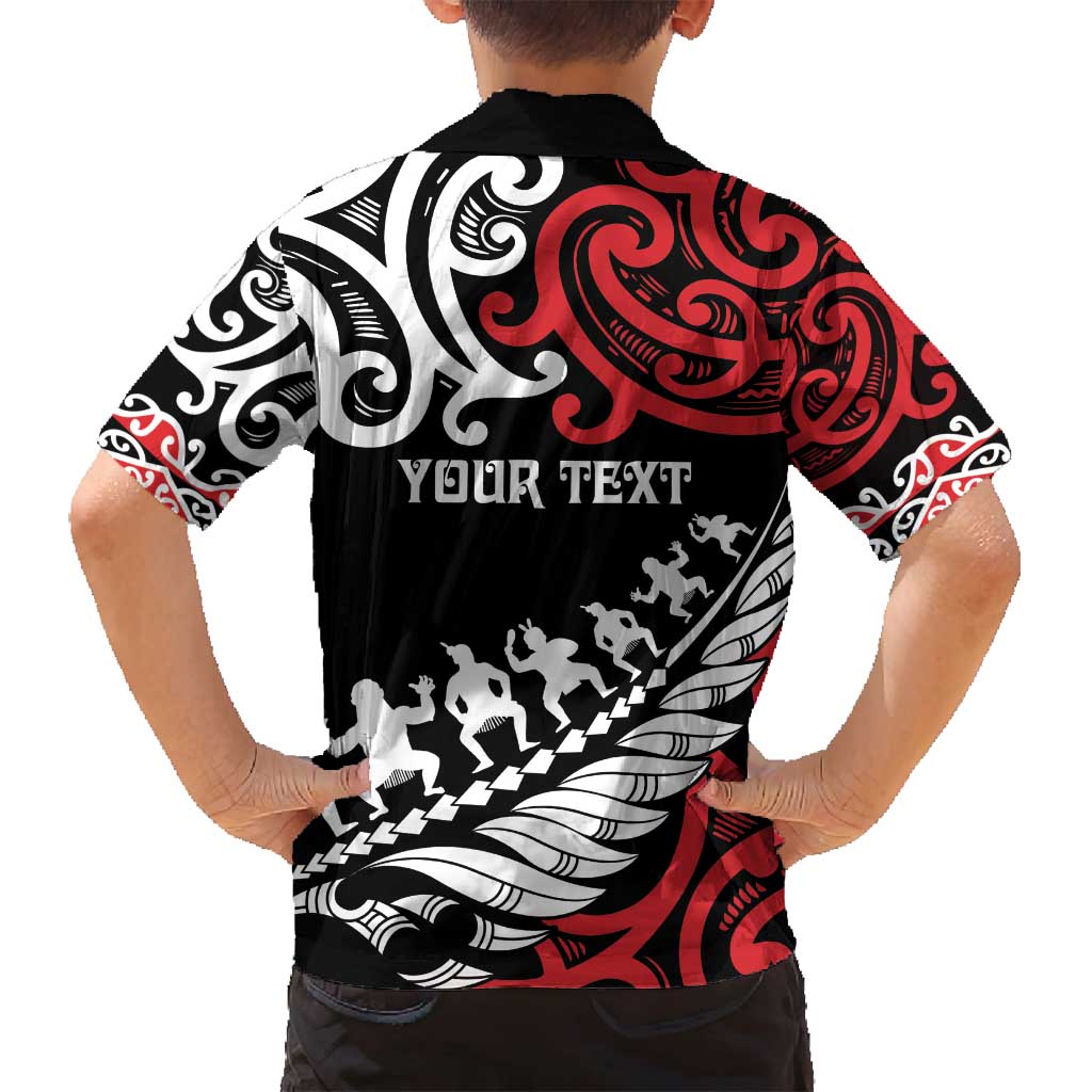 Honour The Treaty New Zealand Personalised Family Matching Long Sleeve Bodycon Dress and Hawaiian Shirt Toitu Te Tiriti Half Fern with Haka dance LT9 - Polynesian Pride
