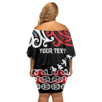 Honour The Treaty New Zealand Personalised Family Matching Off Shoulder Short Dress and Hawaiian Shirt Toitu Te Tiriti Half Fern with Haka dance LT9 - Polynesian Pride