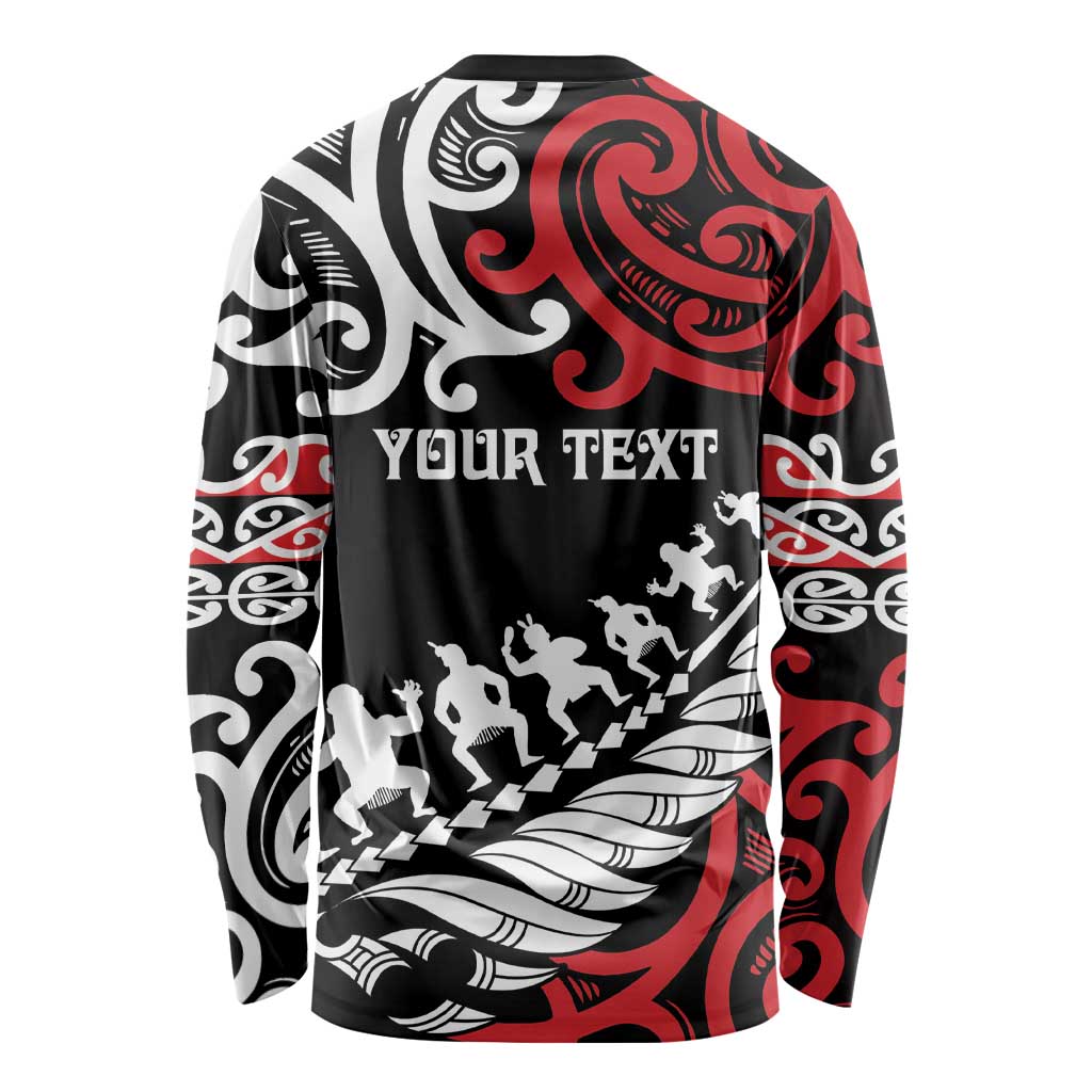 Honour The Treaty New Zealand Personalised Long Sleeve Shirt Toitu Te Tiriti Half Fern with Haka dance