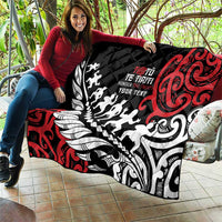 Honour The Treaty New Zealand Personalised Quilt Toitu Te Tiriti Half Fern with Haka dance LT9 - Polynesian Pride