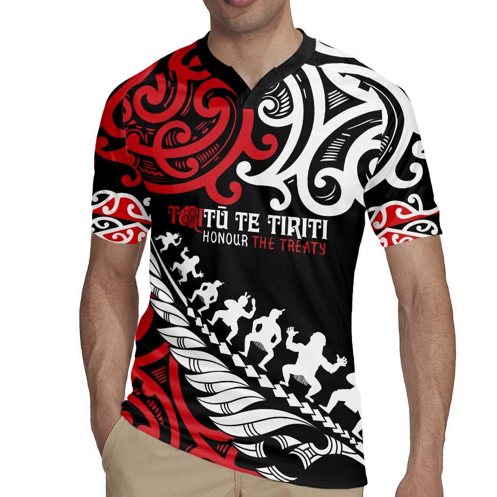 Honour The Treaty New Zealand Personalised Rugby Jersey Toitu Te Tiriti Half Fern with Haka dance LT9 - Polynesian Pride