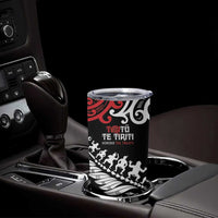 Honour The Treaty New Zealand Personalised Tumbler Cup Toitu Te Tiriti Half Fern with Haka dance
