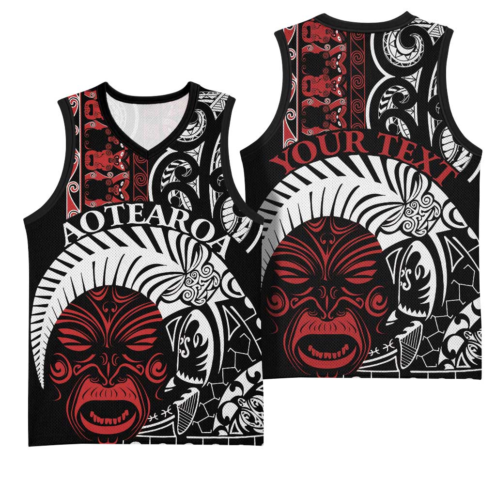 Honour The Treaty New Zealand Personalised Basketball Jersey Toitu Te Tiriti Indigenous Maori Face - Polynesian Pride