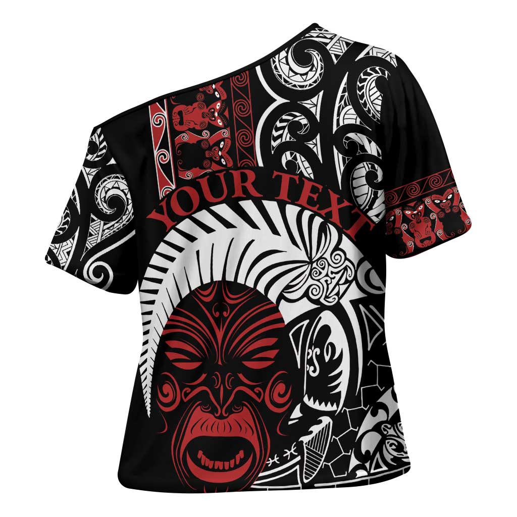 Honour The Treaty New Zealand Personalised Cross Shoulder Shirt Toitu Te Tiriti Indigenous Maori Face - Polynesian Pride