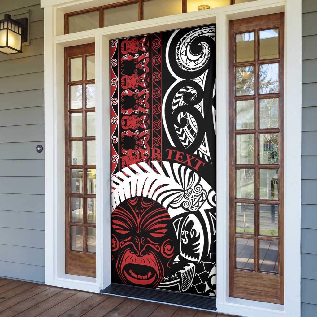 Honour The Treaty New Zealand Personalised Door Cover Toitu Te Tiriti Indigenous Maori Face - Polynesian Pride