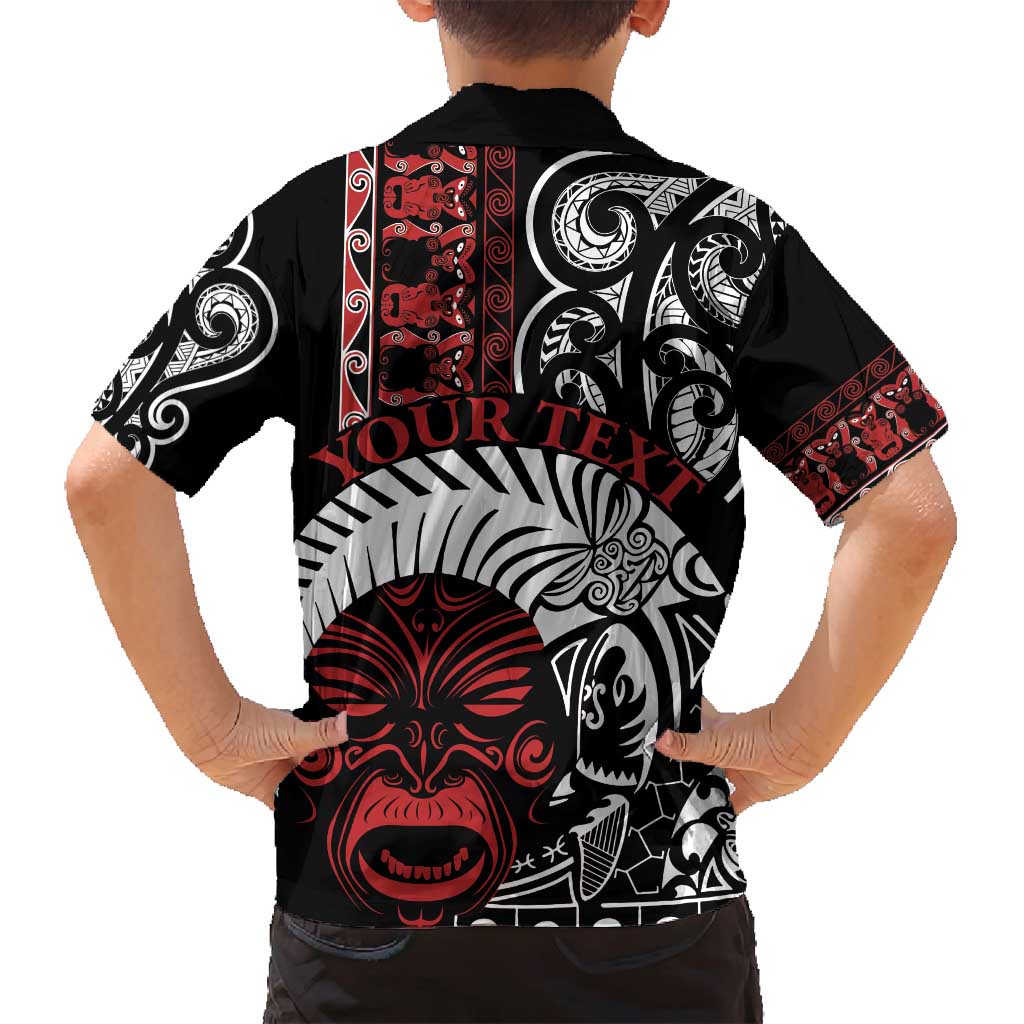 Honour The Treaty New Zealand Personalised Family Matching Off Shoulder Short Dress and Hawaiian Shirt Toitu Te Tiriti Indigenous Maori Face LT9 - Polynesian Pride