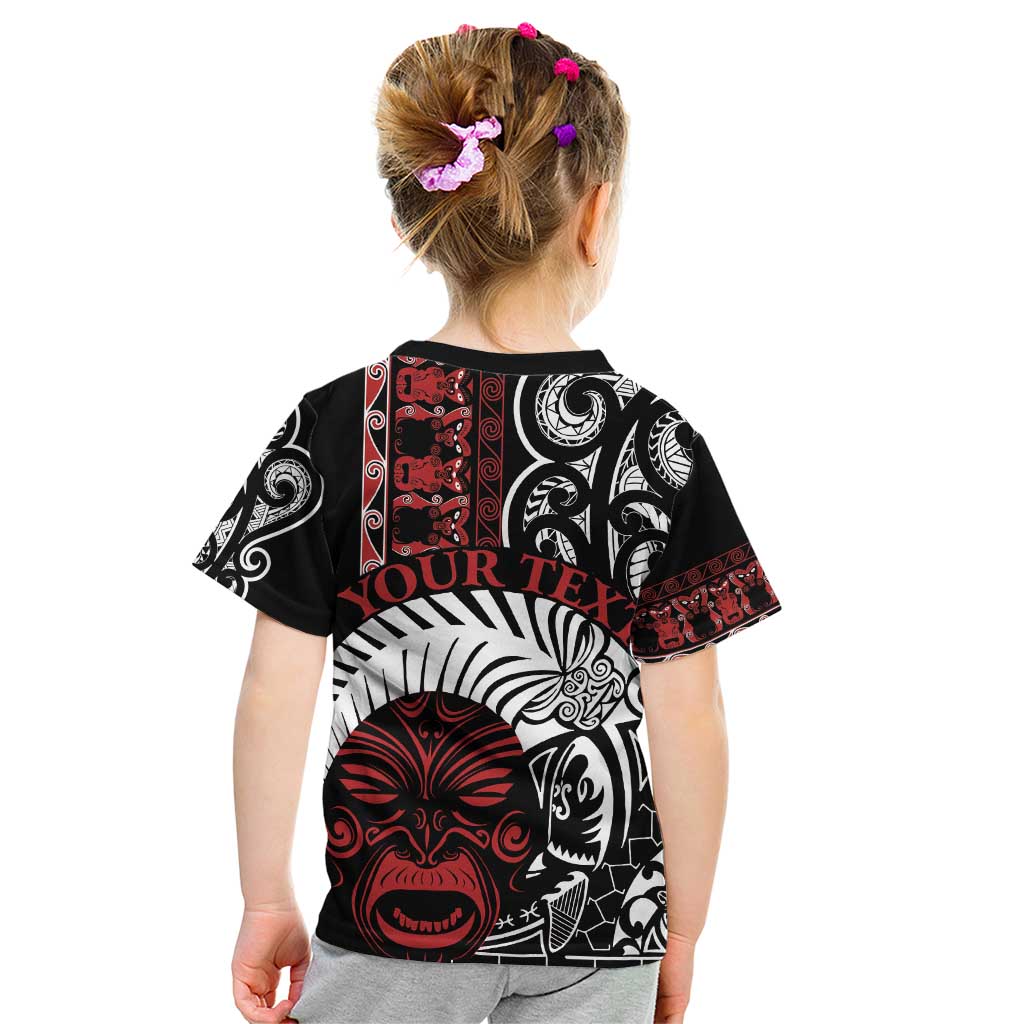 Honour The Treaty New Zealand Personalised Kid T Shirt Toitu Te Tiriti Indigenous Maori Face LT9 - Polynesian Pride