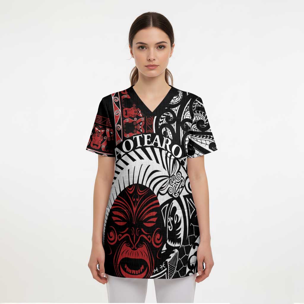 Honour The Treaty New Zealand Personalised Scrub Top Toitu Te Tiriti Indigenous Maori Face - Polynesian Pride