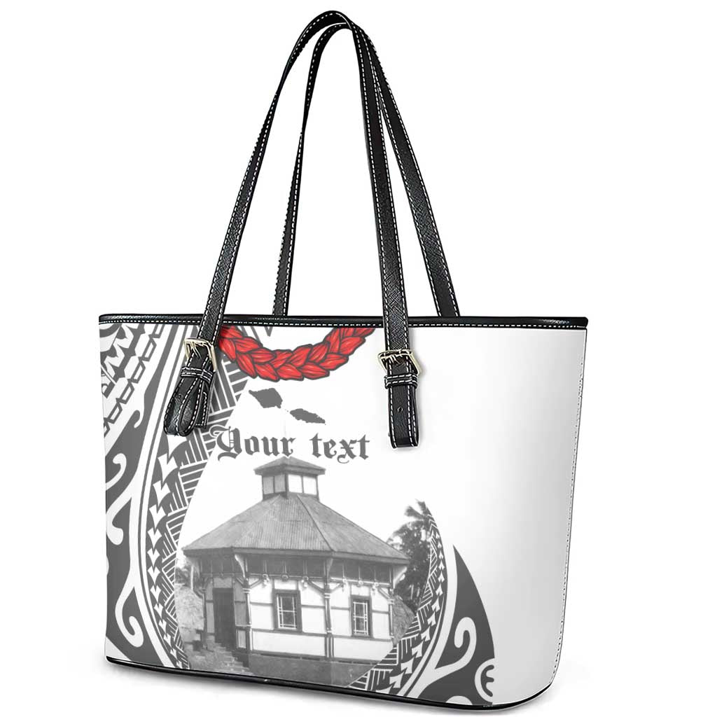 Samoa Mau Movement House Personalised Leather Tote Bag Fa'a Samoa The Samoan Way