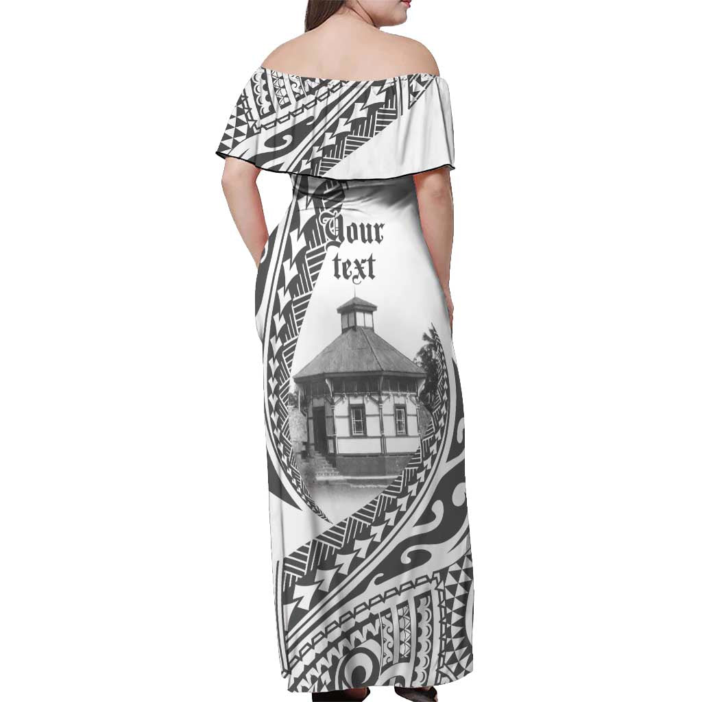 Samoa Mau Movement House Personalised Off Shoulder Maxi Dress Fa'a Samoa The Samoan Way